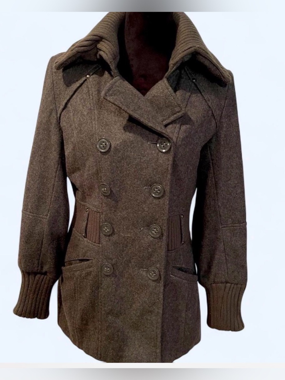 Buffalo David Bitton Outerwear Charcoal Gray Wool Woman’s Coat Sz Sm